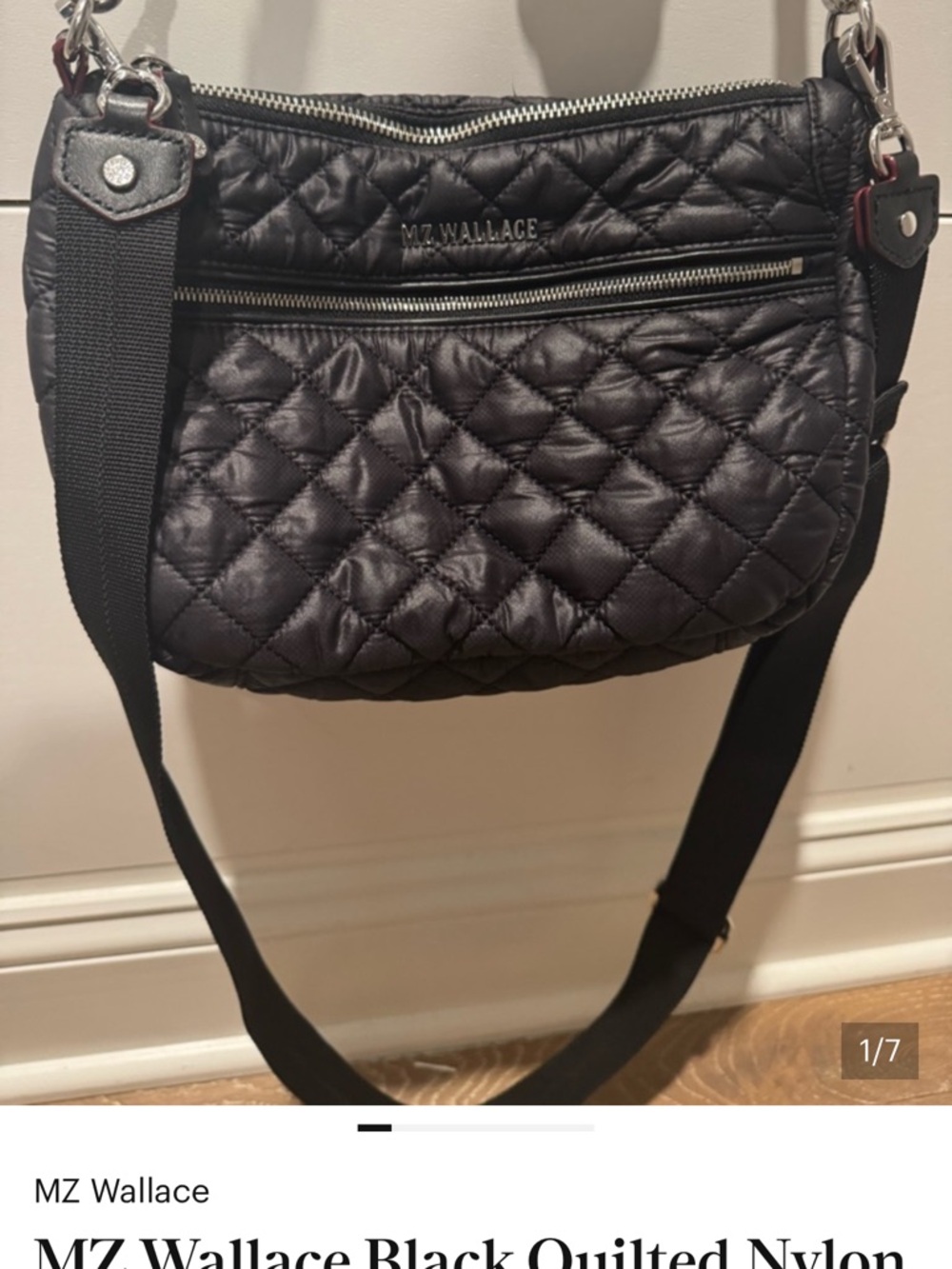 MZ Wallace Quilted Half-Moon Crossbody in Black - Picture 5 of 10